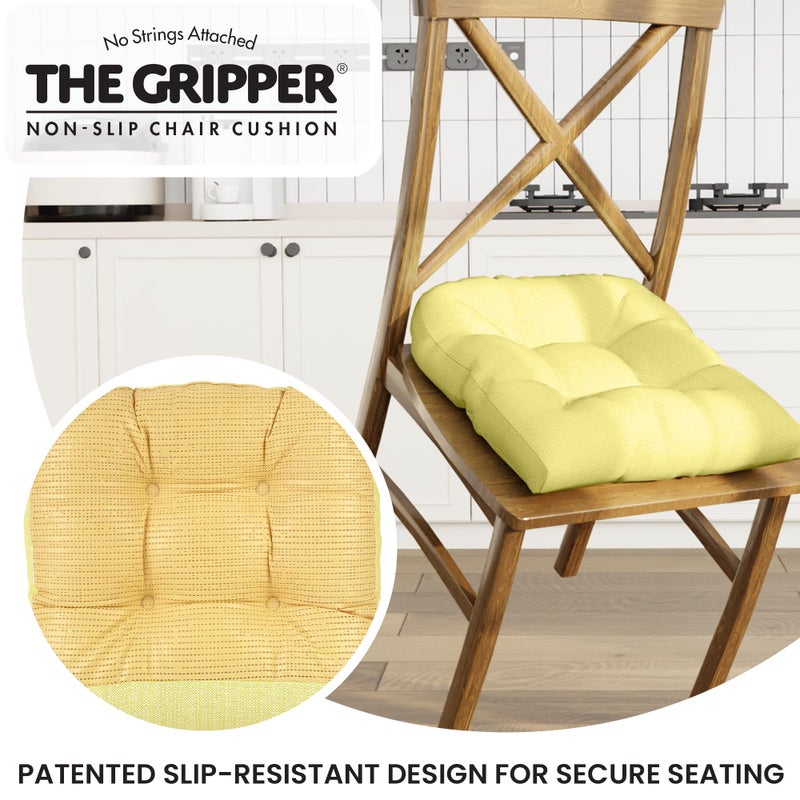 Klear Vu وسائد كراسي طعام غير قابلة للانزلاق من كليار فيو جريبر، مبطنة بشكل زائد، عالمية للاستخدام في المطبخ أو المكتب، وسادة مقعد على شكل حرف U، 17x17 بوصة، 2 قطعة (عبوة من 1)، أصفر صلب - Image 5